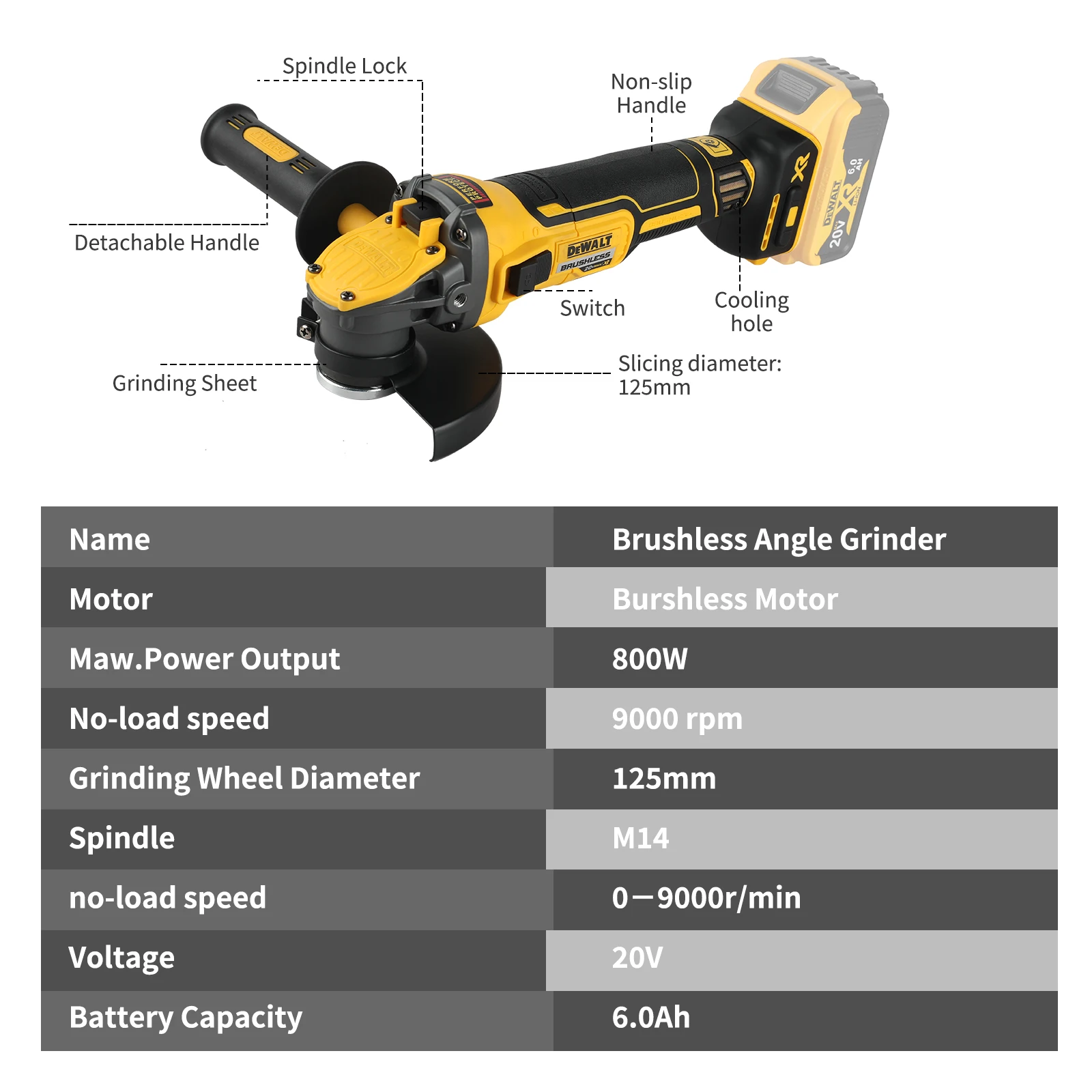 DEWALT-DCG409 haakse slijper,  - Brushless Angle Grinder Battery Powered recensie en prijs