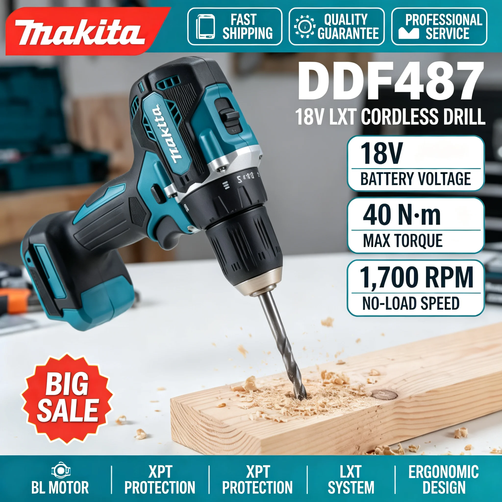 Makita DDF487 18V draadloze bo - Brushless Cordless Electric Drill 18V recensie en prijs
